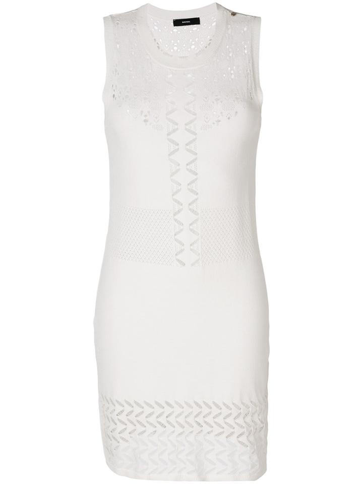 Diesel Knitted Crochet Detail Top - White