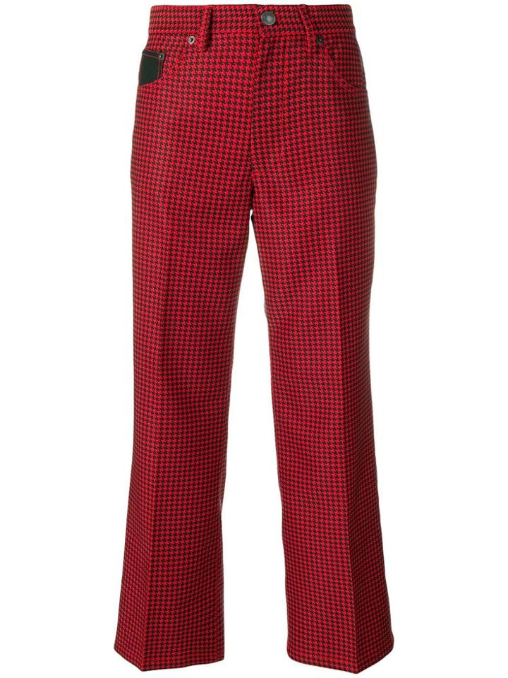 Marc Jacobs Checked Cropped Trousers - Black
