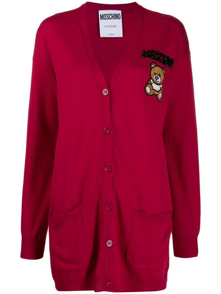 Moschino Teddy Bear Cardigan - Red