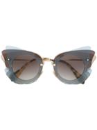Miu Miu Eyewear Oversized Sunglasses, Women's, Grey, Acetate/metal
