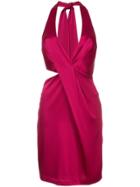 Halston Heritage Halterneck Short Dress - Pink & Purple