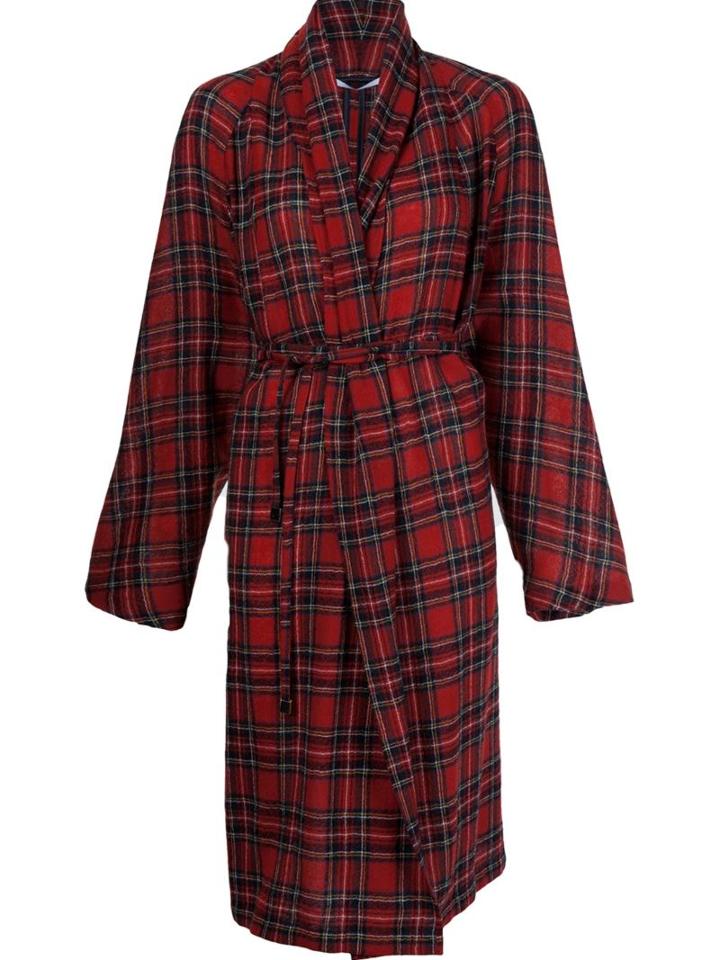 Rosetta Getty Tartan Pattern Cardi-coat, Women's, Size: 6, Red, Wool