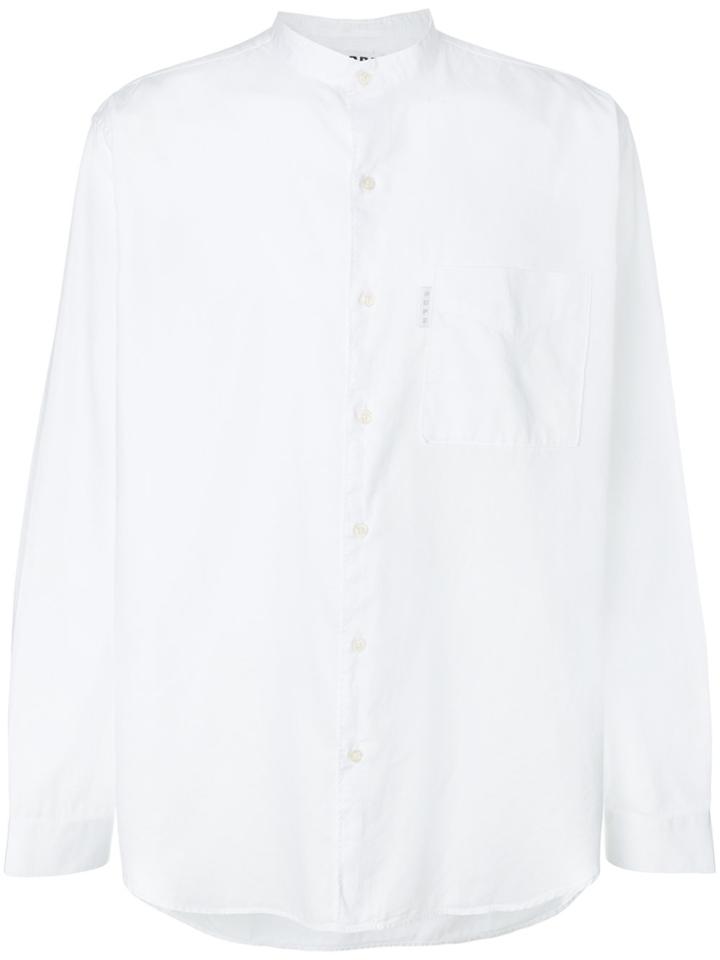 Hope Chest Pocket Mandarin Collar Shirt - White