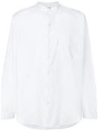 Hope Chest Pocket Mandarin Collar Shirt - White
