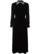 Saint Laurent Studded Collar Velvet Dress