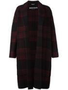 Rochas Plaid Single Breasted Coat, Women's, Size: 42, Red, Virgin Wool/mohair/silk