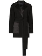 Michael Lo Sordo Deconstructed Belted Blazer - Black