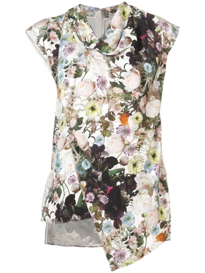 Adam Lippes Floral Asymmetric Top - White