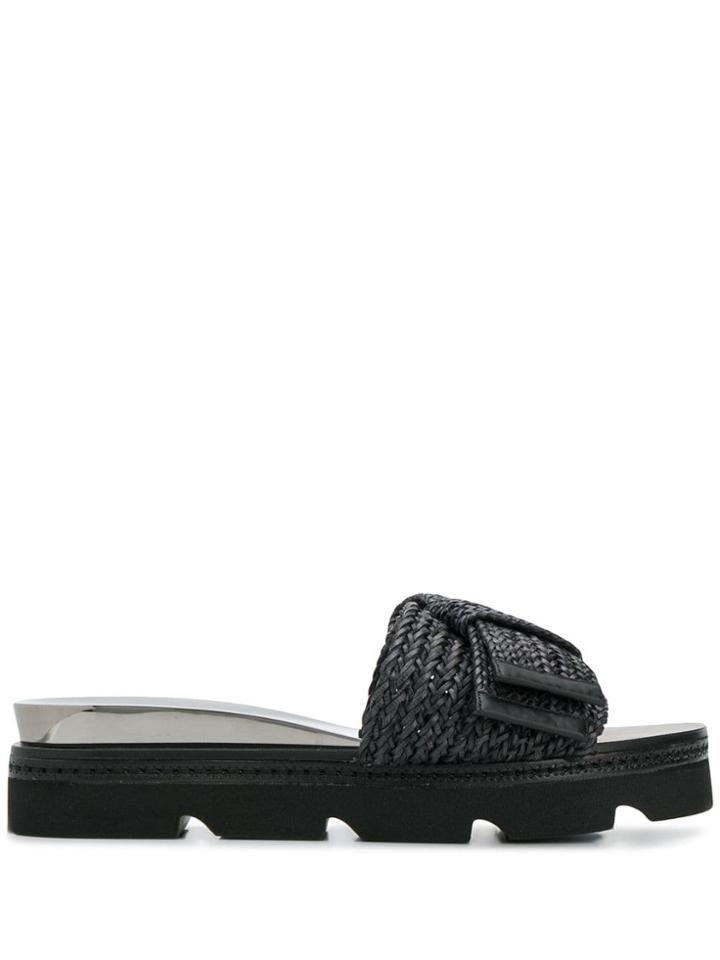 Casadei Bow Effect Sandals - 000 Black