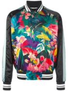 Valentino Tropical Print Bomber Jacket, Men's, Size: 46, Black, Cotton/viscose/spandex/elastane