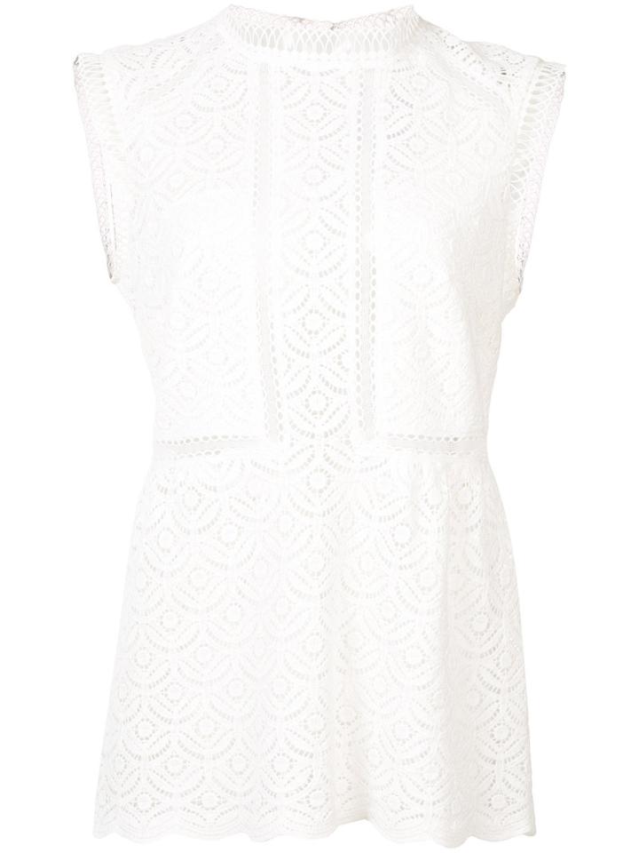 Veronica Beard - Lace Fitted Blouse - Women - Cotton - 4, White, Cotton