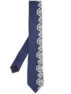 Versace Side Baroque Pattern Tie - Blue