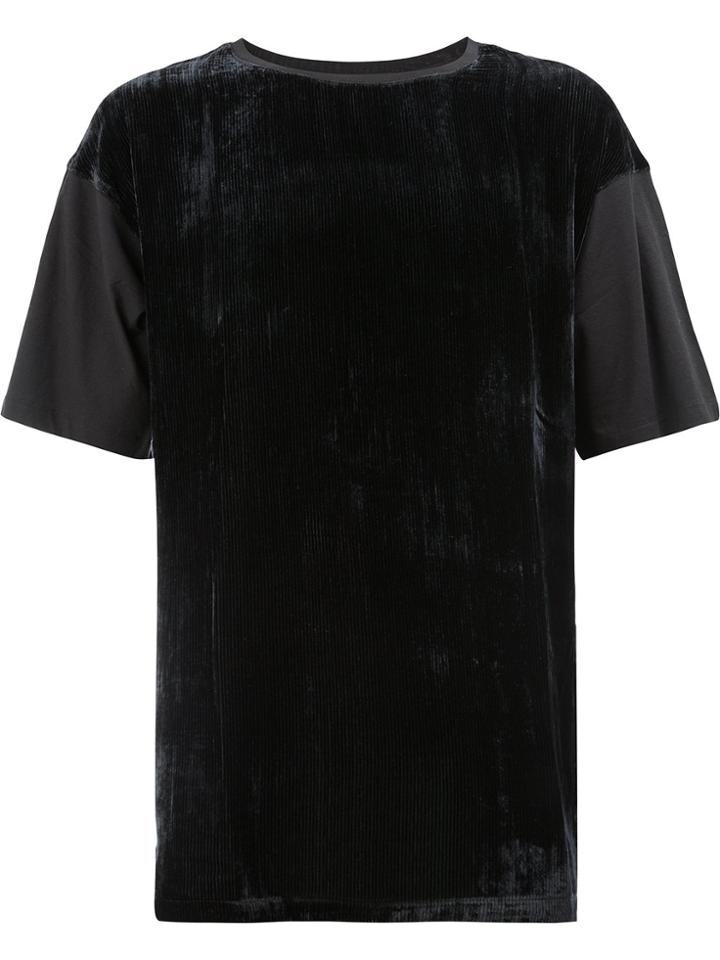 Ann Demeulemeester Ribbed Velvet T-shirt - Black