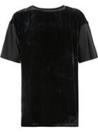 Ann Demeulemeester Ribbed Velvet T-shirt - Black
