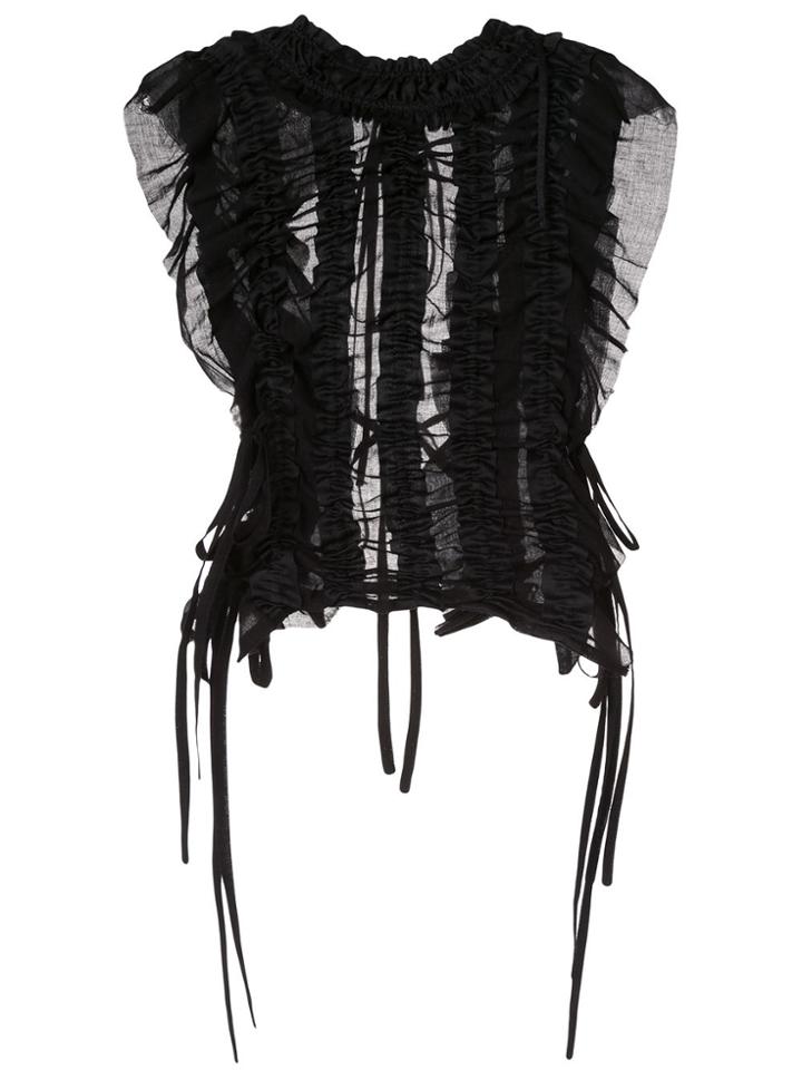 Ann Demeulemeester Tiriel Cropped Top - Black