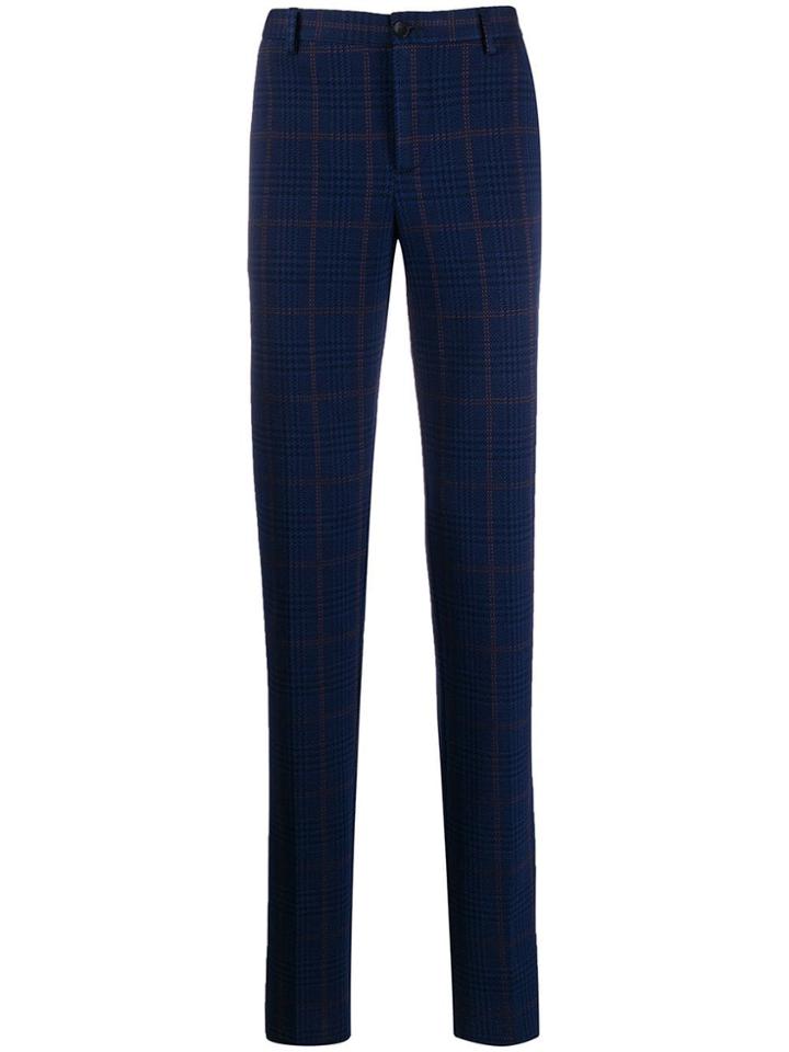 Etro Houndstooth Trousers - Blue