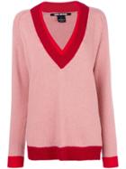 Pinko V-neck Jumper - Pink & Purple