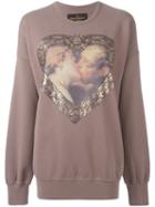 Vivienne Westwood Anglomania Heart Print Sweatshirt, Women's, Size: Small, Brown, Cotton