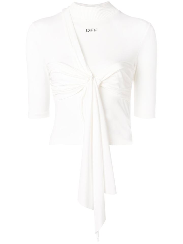 Off-white Draped-detail Top