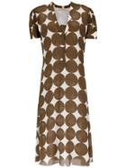 Adriana Degreas Printed Midi Dress - Brown