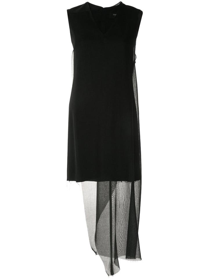 Yang Li Sheer Panel Dress - Black