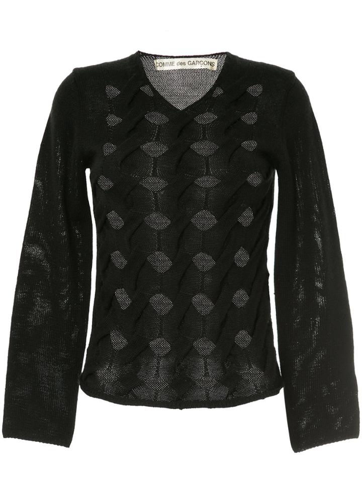 Comme Des Garçons Vintage Criss-cross Cut Sweater - Black