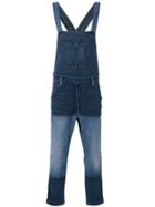 Diesel Patched Denim Dungarees - Blue