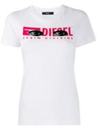 Diesel Logo T-shirt With Eye Print - White
