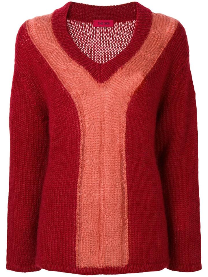 The Gigi Carlita Two-tone Sweater - Red