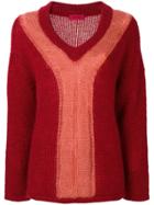 The Gigi Carlita Two-tone Sweater - Red