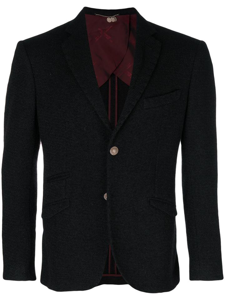 Maurizio Miri Fitted Button Up Suit Jacket - Black