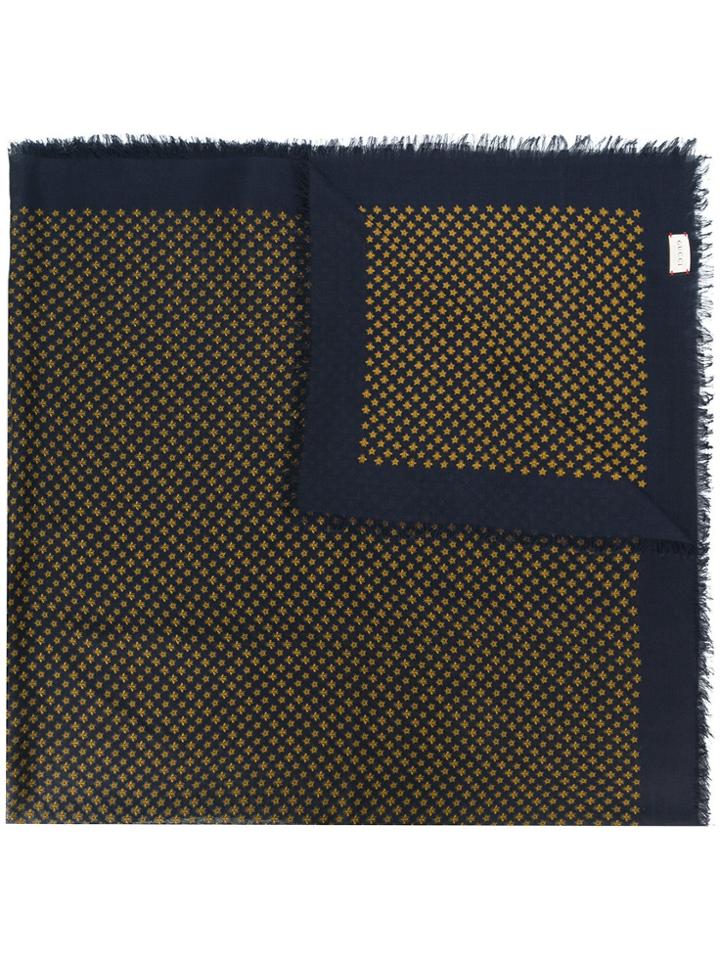 Gucci Bee And Star Scarf - Blue