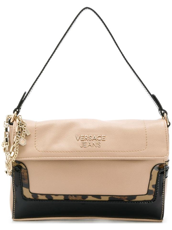 Versace Jeans Leopard Print Shoulder Bag - Neutrals