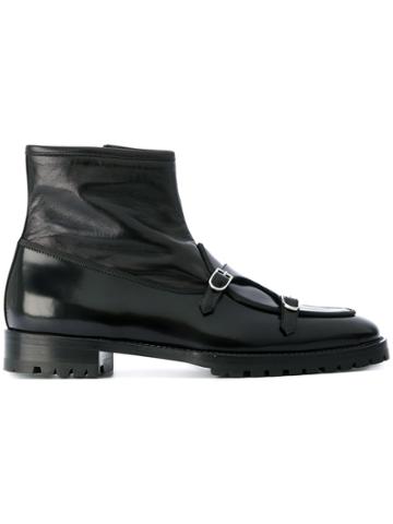 Edhen Milano Buckled Fitted Boots - Black