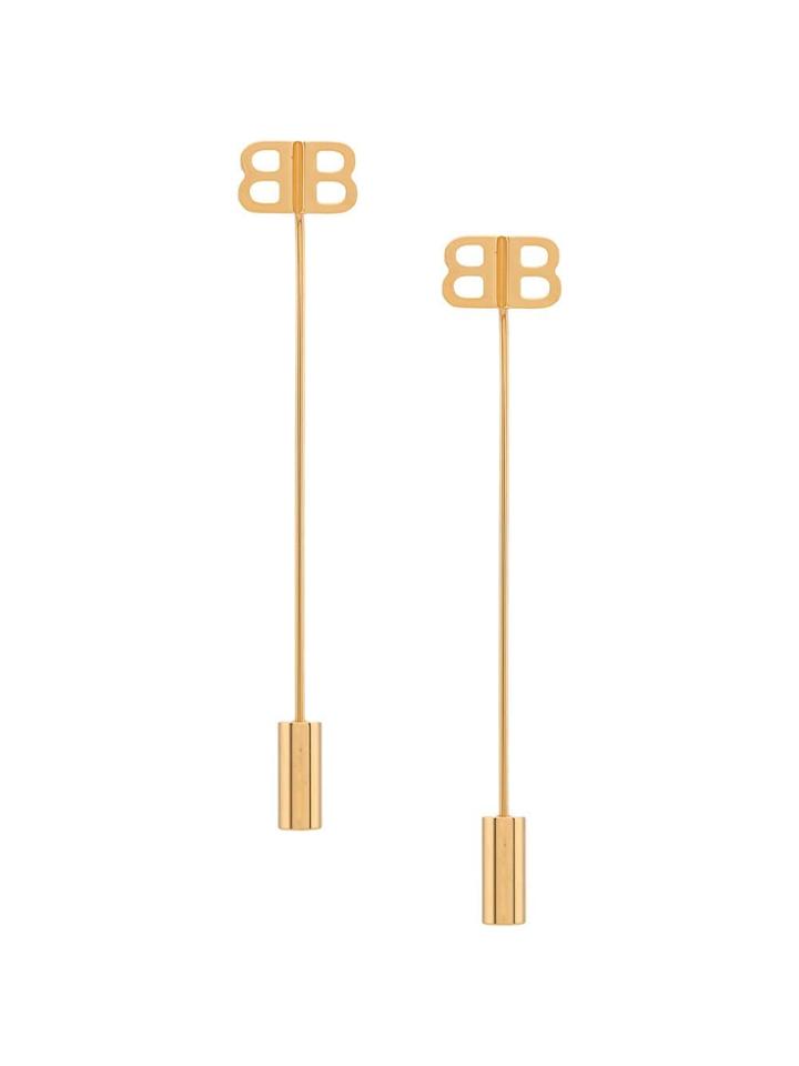 Balenciaga Bb Pin Earrings - Gold