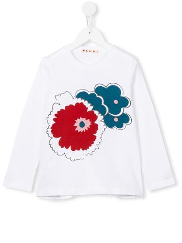 Marni Kids Floral Print T-shirt, Girl's, Size: 6 Yrs, White