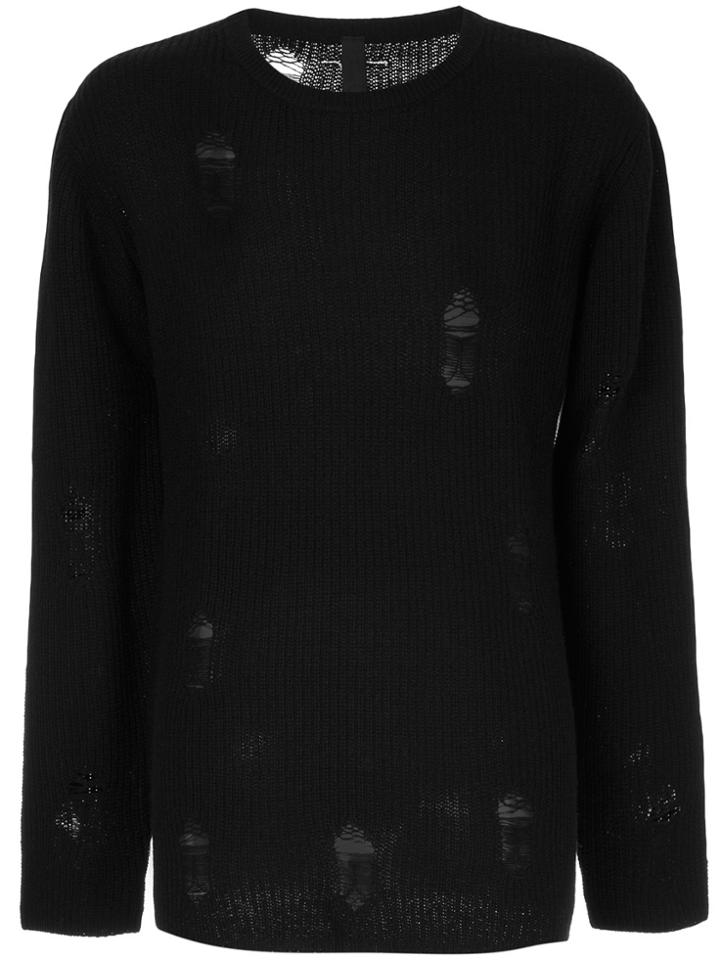 First Aid To The Injured Distressed Knit Jumper - Black