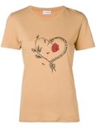 Saint Laurent Snake Heart Print T-shirt - Nude & Neutrals