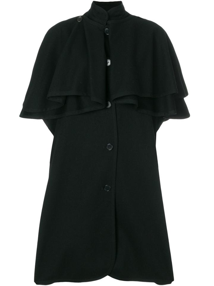 Yves Saint Laurent Vintage Mid-length Cape Coat - Black