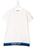 Moncler Kids Teen Logo Hem T-shirt - Neutrals