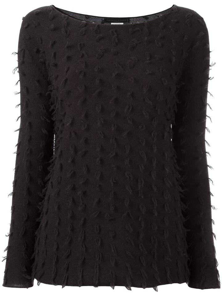 Fabiana Filippi Frayed Jumper, Women's, Size: 48, Black, Cashmere