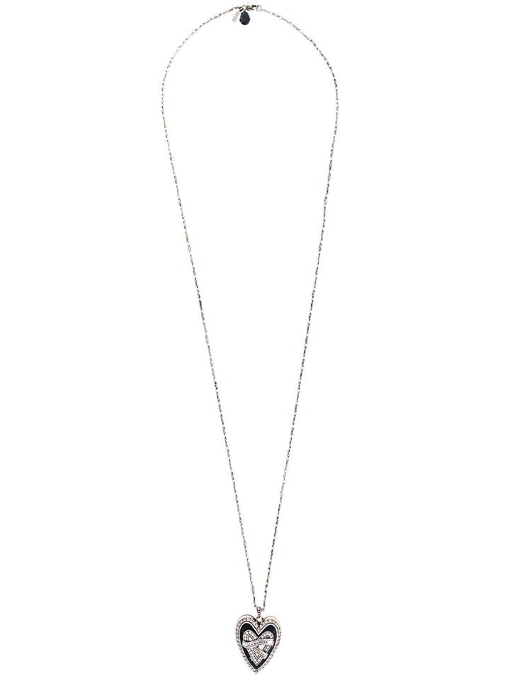 Alexander Mcqueen Heart Locker Pendant Necklace - Metallic