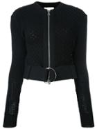 3.1 Phillip Lim Belted Crochet Jacket, Women's, Size: Small, Black, Cotton/polyamide