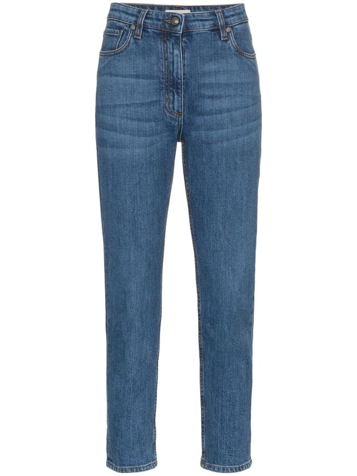 Etro Embroidered Pocket Cropped Jeans - Blue
