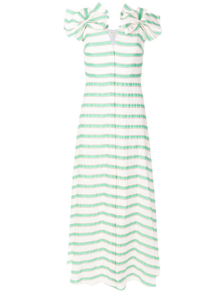 Delpozo Striped Flared Maxi Dress - White