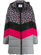 Msgm Quilted Multi-pattern Coat - Grey