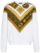 Versace Baroque Cotton Sweatshirt - White