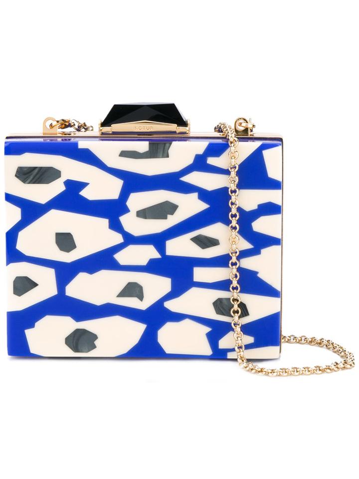 Kotur - Leopard Clutch - Women - Plexiglass/metal - One Size, Blue, Plexiglass/metal