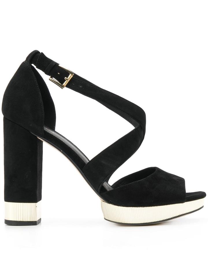 Michael Michael Kors Valerie Block Heel Sandals - Black