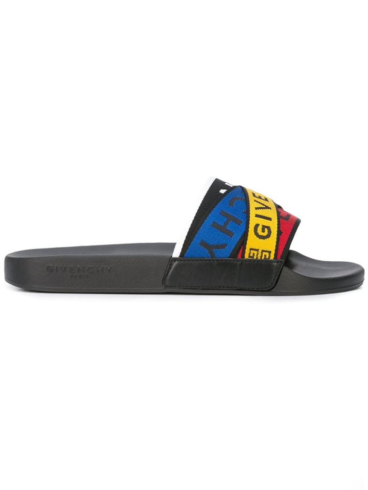 Givenchy Multi-logo Strap Slides - Black
